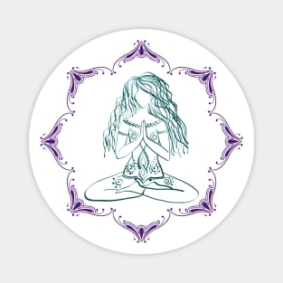Mandala Meditation - Aqua Violet Magnet